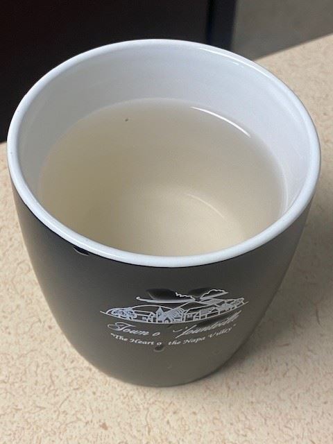 DISCORLORED WATER MUG