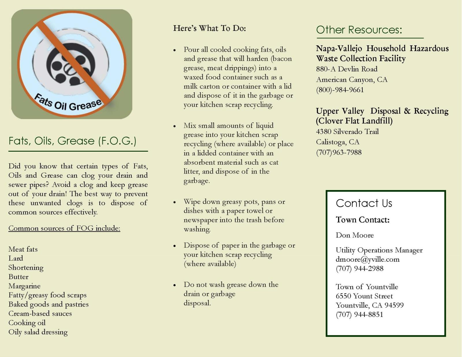 Fats, Oils, and Greases Infographic