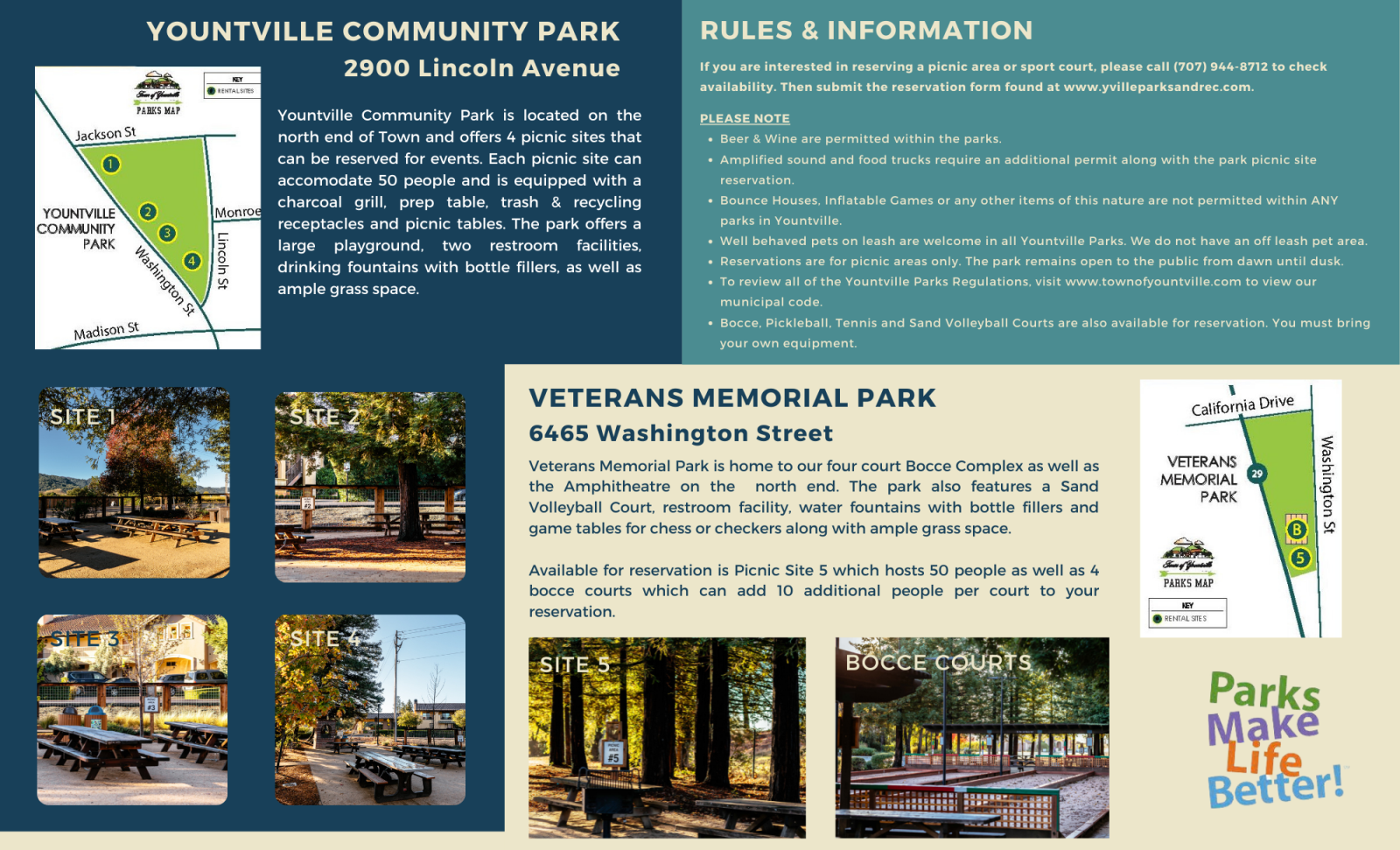 About Yountville Community Park and Veterans Memorial Park