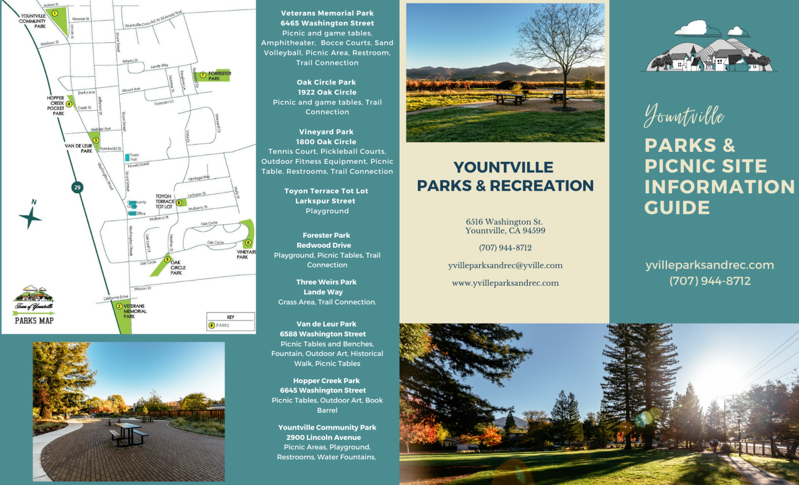 Yountville Parks and Picnic Information Guide
